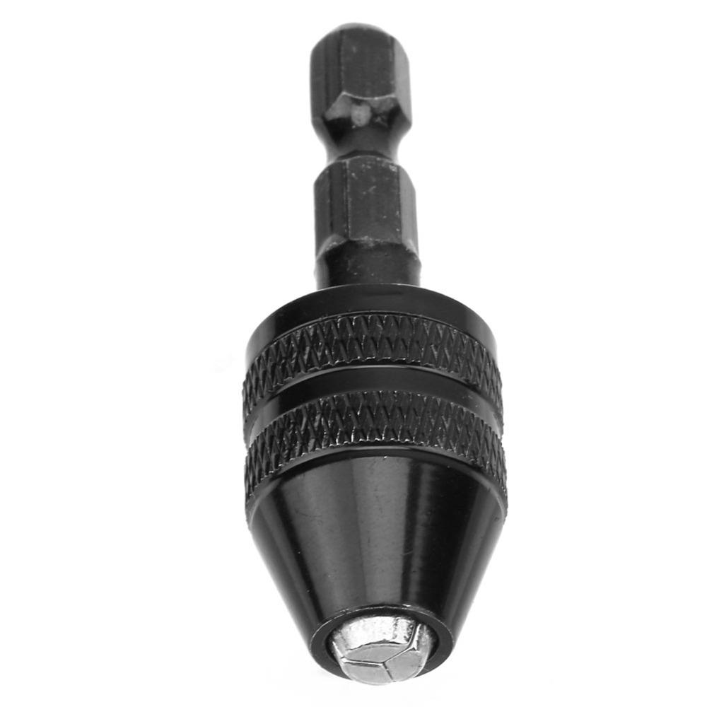 2pcs 0.3-3.6mm Capacity Keyless Drill Chuck 1/4 Inch Hex Shank Quick Change Chuck  For Power Drill