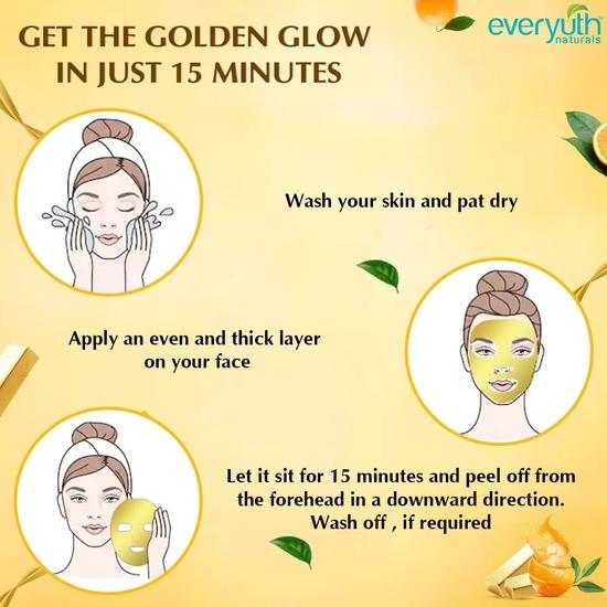 Маска-пленка Everyuth Natural Advanced Golden Glow Peel Off для мгновенного сияния кожи, 100 г