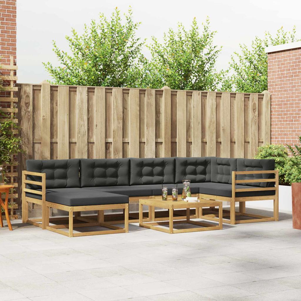Outdoor Sofa Set 7 pcs White and Anthracite