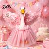 Party Goose Costume 1 Set Angel Outfit, Porch Devil Costume, Feather Wings Skirt Accessories Headband Wand Set, Fits Statue for Home Yard Lawn