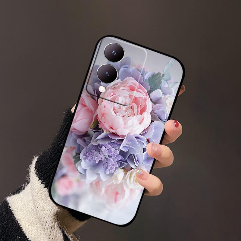 Чехол для телефона Vivo Y17s Y33t Y12 4G Мягкий силиконовый TPU Чехлы-бамперы Для Vivo Y36 Y36m Y36i Y28 G2 5G Мультяшная задняя крышка Защитный чехол