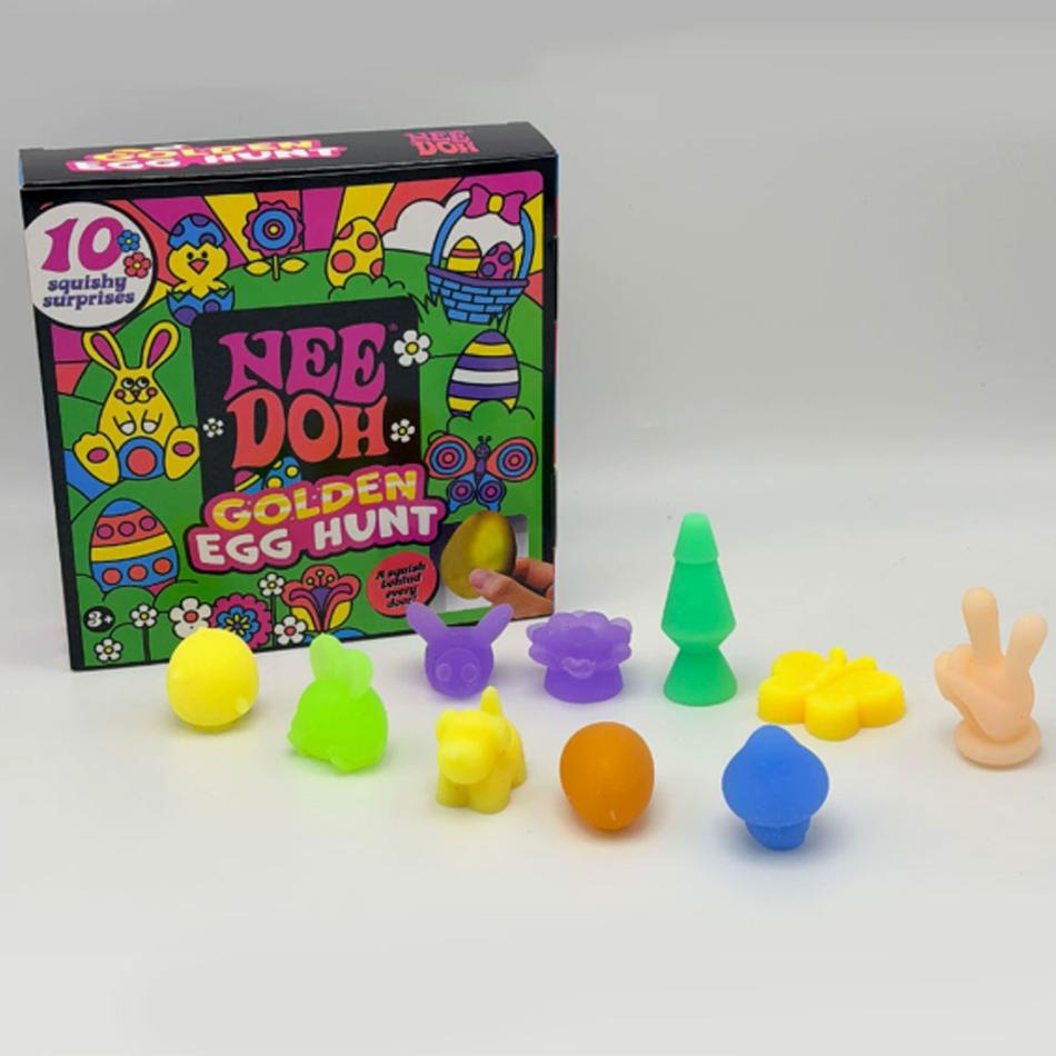 Игра Needoh «Поиск золотых яиц» в закрытой коробке, пасхальная игрушка-антистресс с мягкой подушкой-сюрпризом для детской пасхальной вечеринки.
