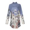 Women's Fashionable Casual High Neck Printed Long Sleeve T-Shirt Pullover Top