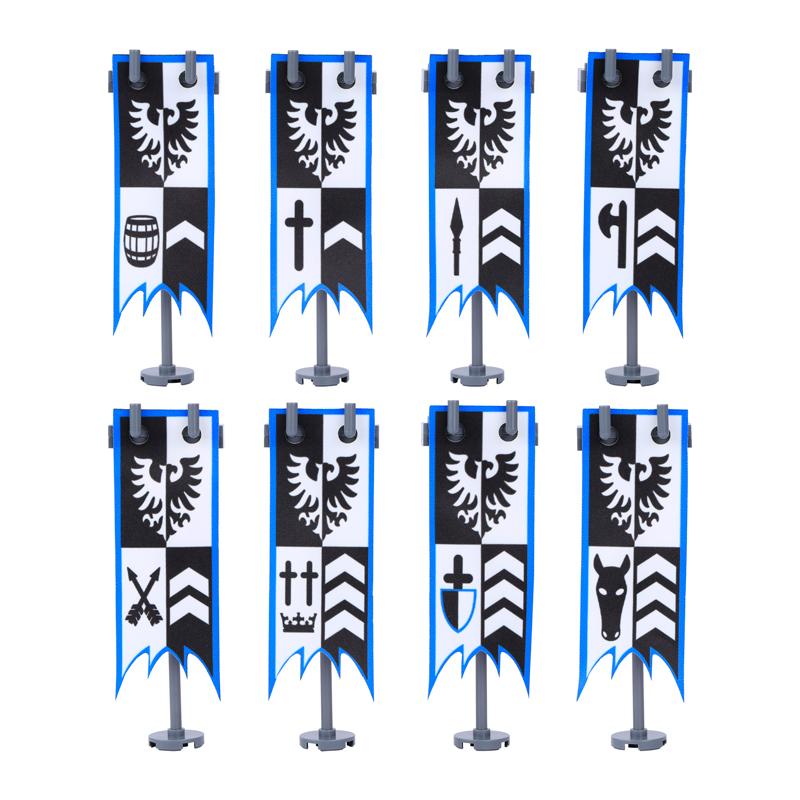 Набор Строительных Блоков MOC Офицерская Накидка Рыцари Льва Средневековье Фигурки Аксессуары Шарф Накидка из Искусственного Меха Блоки Игрушки Подарок Мальчикам