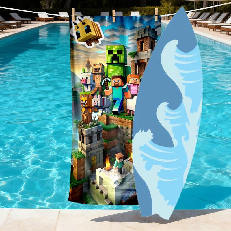 Gamer Print Beach Towel Design, Soft, Lightweight. for Home Bathroom, Spa, Pool, Yoga, Surfing, Camping, Gift for Family, Friend