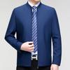 Spring and Autumn New Business Casual Men's Stand Collar Jacket Middle-aged Loose Dad's Large Size Jacket Thin Top