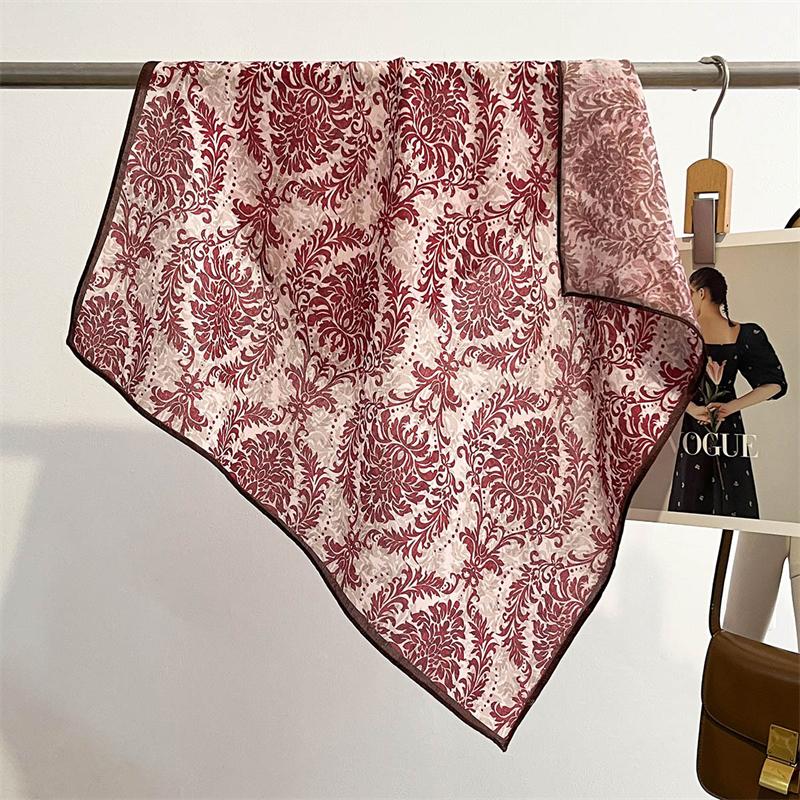 Summer Elegant Women 68cm Cotton Feeling Square Hair Scarf Dot Print Beach Stoles Hijab Shawl Wraps Bandana Echarpe