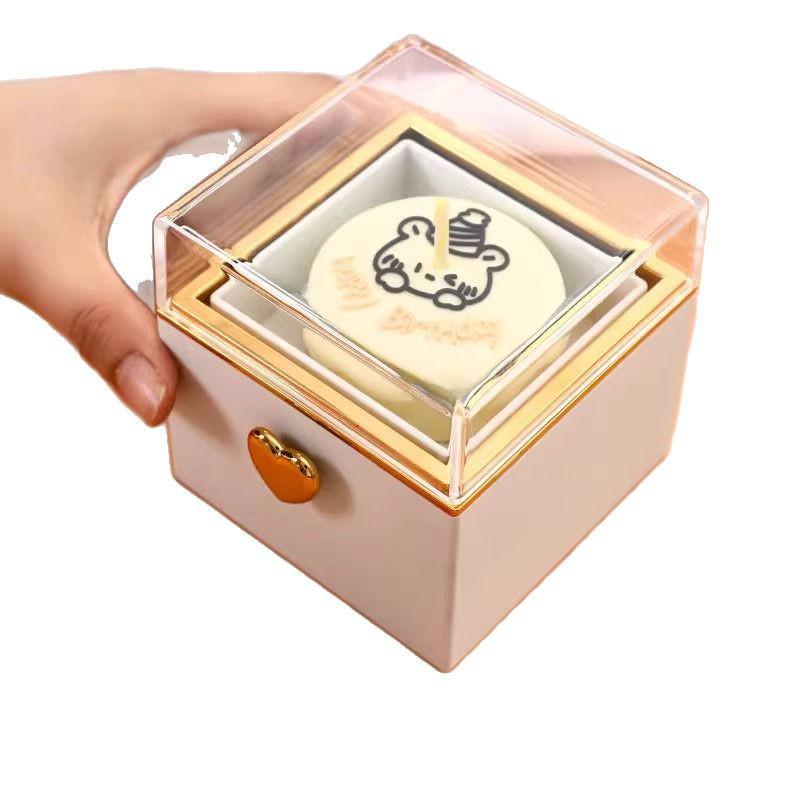 Романтическая вращающаяся шкатулка для кольца в виде маленького медвежонка - Идеальный подарок на день рождения для девушки или жены, Креативный сюрприз и признание