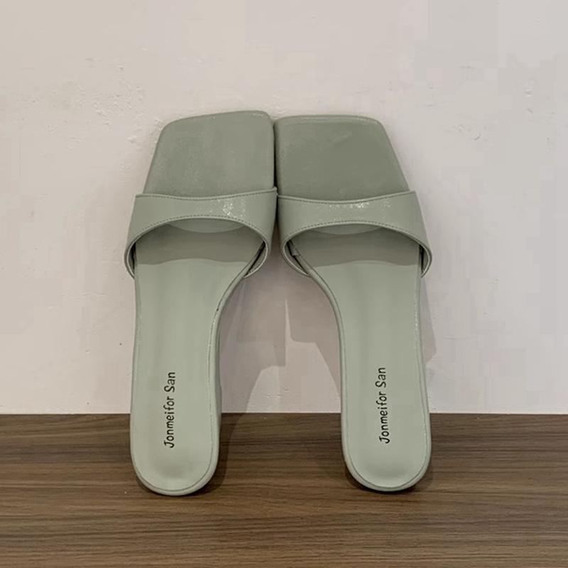 Fashion SUOJIALUN 2025 Summer New Women Slipper Fashion Med Wedge Heel Slip On Slides Shoes Ladies Elegant Outdoor Dress Flip Flop Shoes