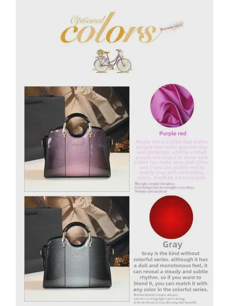 2024 Patent Leather Ladies' Shoulder Bag: Versatile, Bright, and Fashionable for Middle-Aged Women