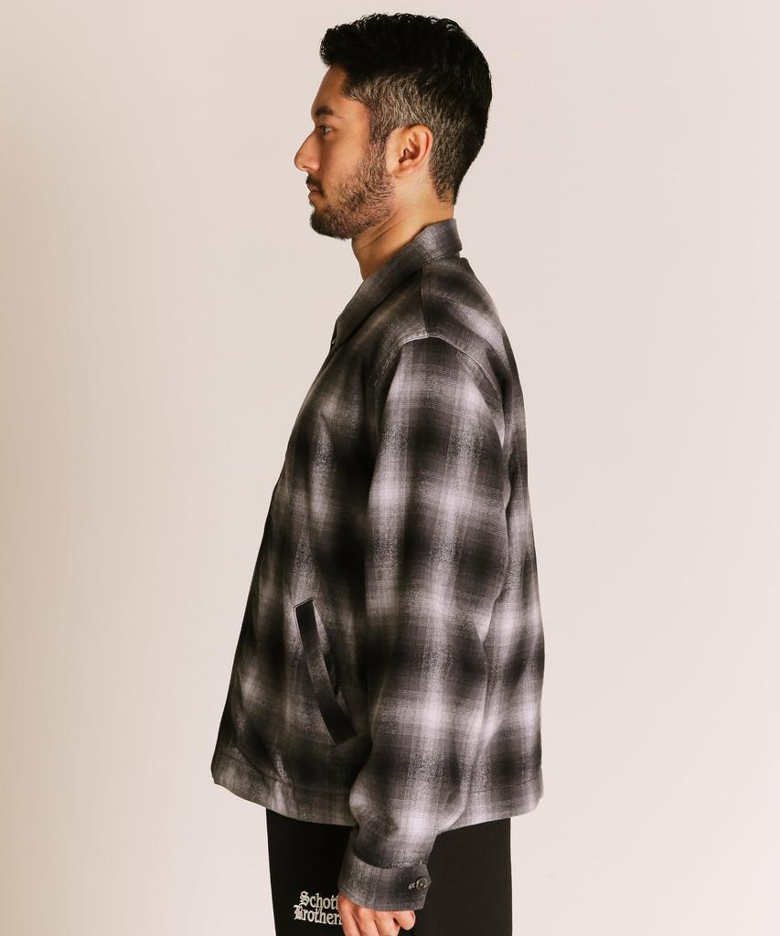 Куртка Schott OMBRE, Мужская куртка с омбре-клеткой, Размер 2XL, 010, Черный, 782-5252005