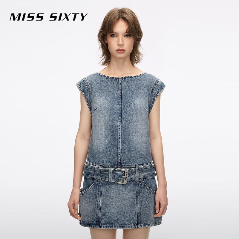 Miss Sixty Летнее винтажное джинсовое короткое платье