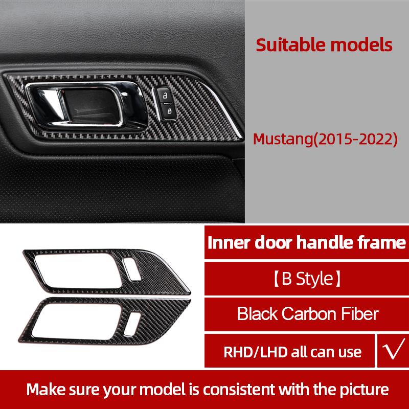 Real Carbon Fiber For Ford Mustang 2015-2022 Center Console Gear Shift Panel Trim Cover Tuning Stickers Car Interior Accessories