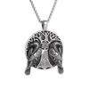 Vintage Viking Odin Double Ravens Necklace Stainless Steel Nordic Tree of Life Pendant for Men Amulet Jewelry