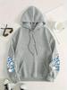 Women Snowman Print Casual Hooded Sweatshirt With Pocket