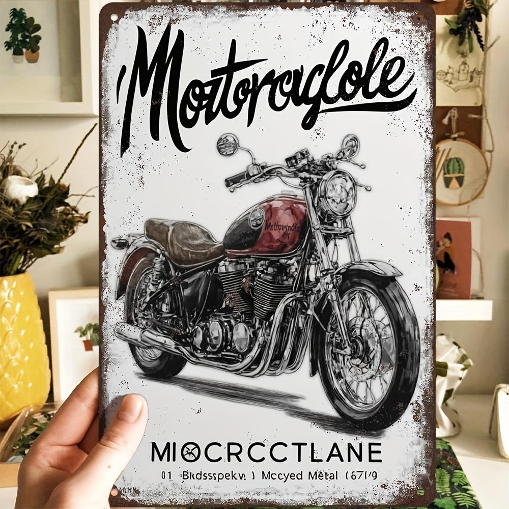 Винтажная алюминиевая жестяная табличка для мотоцикла Дизайн классического круизера с надписью MRCVCOLLE для гаража, мужской комнаты B