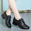 Spring Autumn New Fashion Women's Solid Thick Sole Flat Casual Breathable Walking Running Soft Leather Single Shoes Versatile
