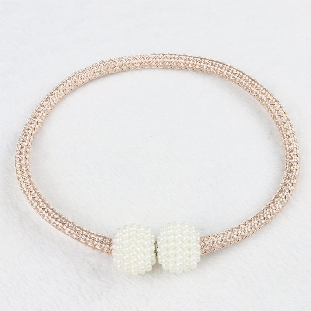 Magnetic Curtain Tiebacks Pearl Ball Home Curtain Buckle European Decoration Weave Clips Rope Straps Holder for Big Drapries