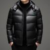 Черная Золотая Короткая Пуховая Куртка Утолщенная Зимняя Мужская Утепленная Повседневная Пуховая Куртка С Капюшоном