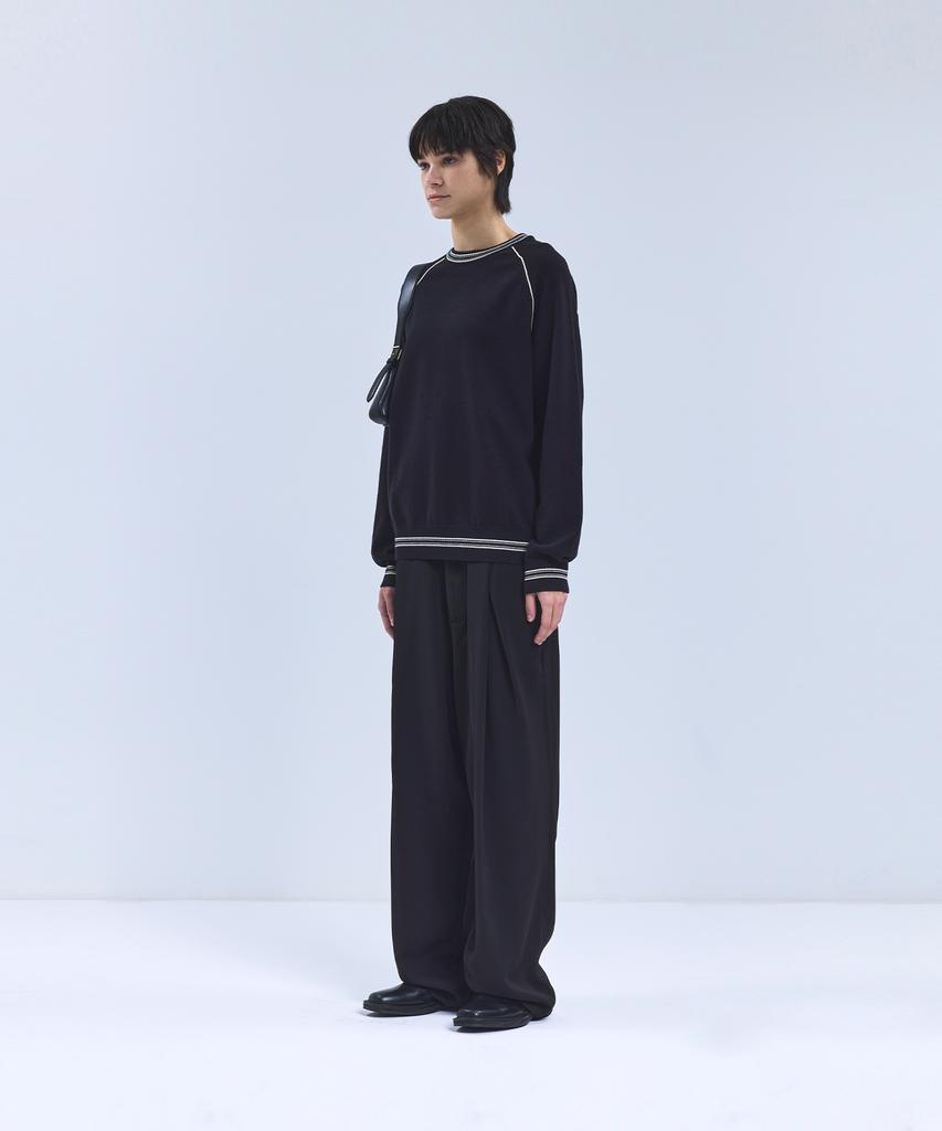 IRONYPORNO WHITELINE 86-Iroj361 Color Line Point Long Sleeve Knit Black