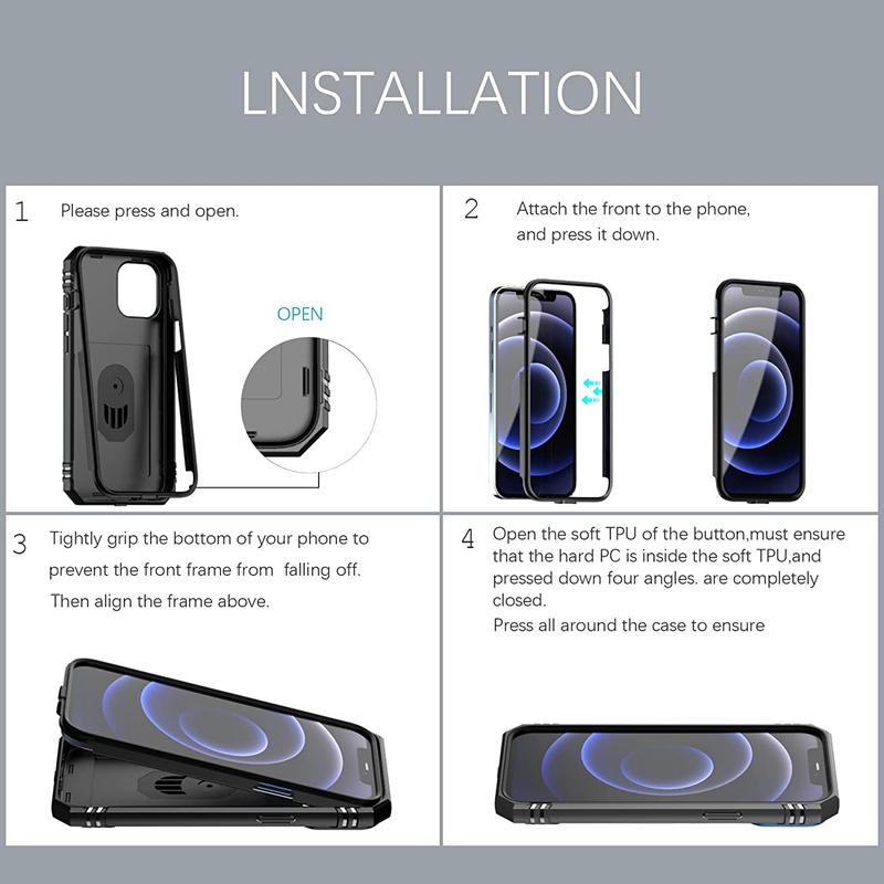 Чехол для iPhone 15, 14, 13, 12, 11 Pro Max, Samsung, Google, Xiaomi Redmi, сверхпрочный чехол с камерой, вращающаяся на 360 градусов подставка, прочный противоударный чехол