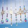 Hollow Glass Sun Catcher Exquisite Wind Chimes Window Decor Crystal Lotus Pendant  Outdoor Indoor
