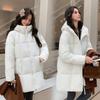 Autumn and Winter New Cloud Puffs Thickened Warm Cotton-padded Clothes Women's Medium and Long Hooded Bread Clothes Cotton Clothes Jacket