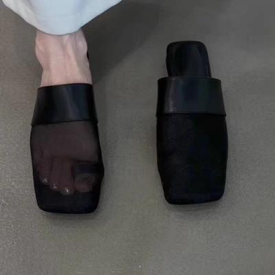 Модные сетчатые шлепанцы с перемычкой для пальца, женские туфли-мюли, босоножки с ремешком на пятке, лето 2025, новый бренд, тренд, женские сандалии