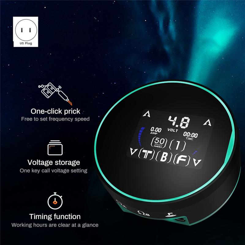 Блок питания для тату Aurora III Цифровой светодиодный Тату-пояс Катушечный С катушкой и роторным тату-болтом Адаптер Регулировка Fre Штепсель США