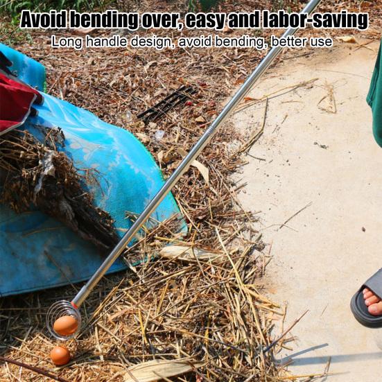 Сборщик орехов из нержавеющей стали, арахисовый сборщик 107 см/42,13 дюйма, гибкий захват для яиц, многофункциональный фермерский садовый инструмент для сбора картофеля, скорлупы