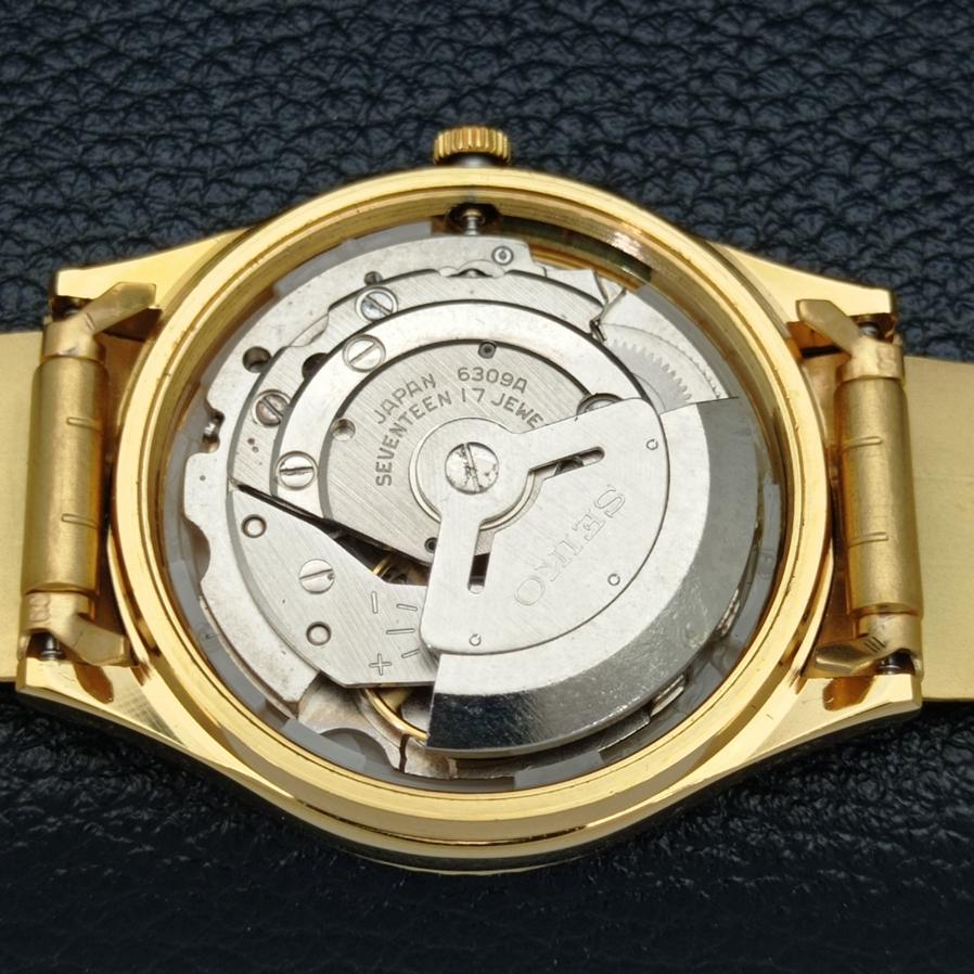 ВОССТАНОВЛЕННЫЕ ВИНТАЖНЫЕ SEIKO 5 AUTO 6309A ЯПОНИЯ МУЖСКИЕ ЗОЛОТЫЕ ЧАСЫ С ЦИФЕРБЛАТОМ a425919-2