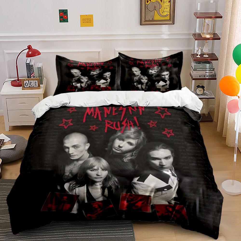 Måneskin Band Stars Design Bedding Duvet Cover Set Duvet Cover Pillowcases (1*Duvet Cover 2*Pillowcases, without duvet insert)