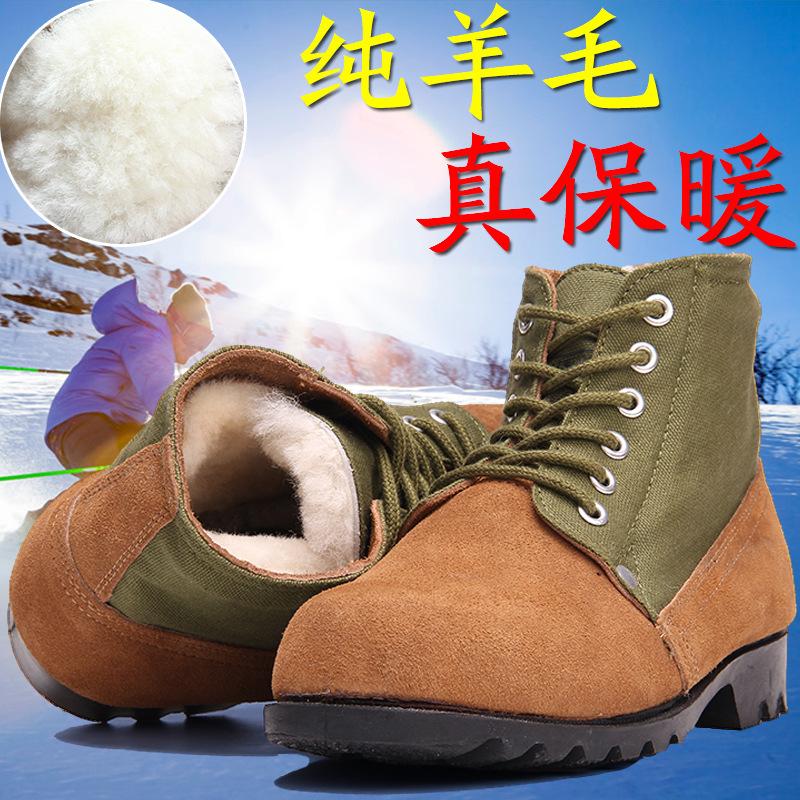 Зеленые тканевые туфли с большой головой, зимние шлепанцы из кожи, утепленные шерстью, большие хлопковые туфли