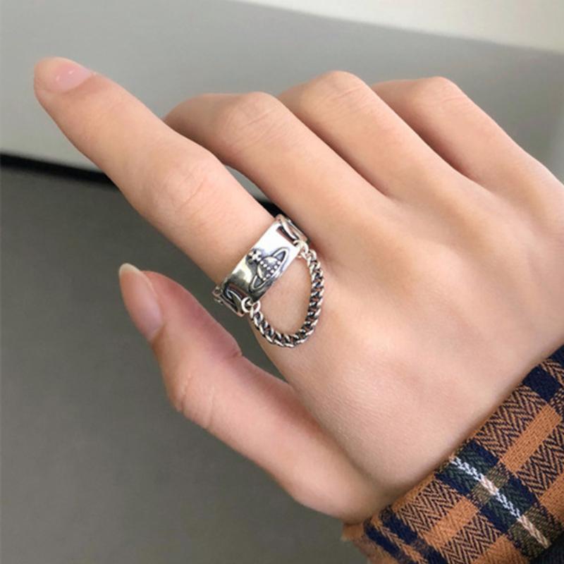 Корейская версия ретро индивидуальность глобус кольцо женское простой дизайн тренд цепь планета кольцо открытое модные украшения