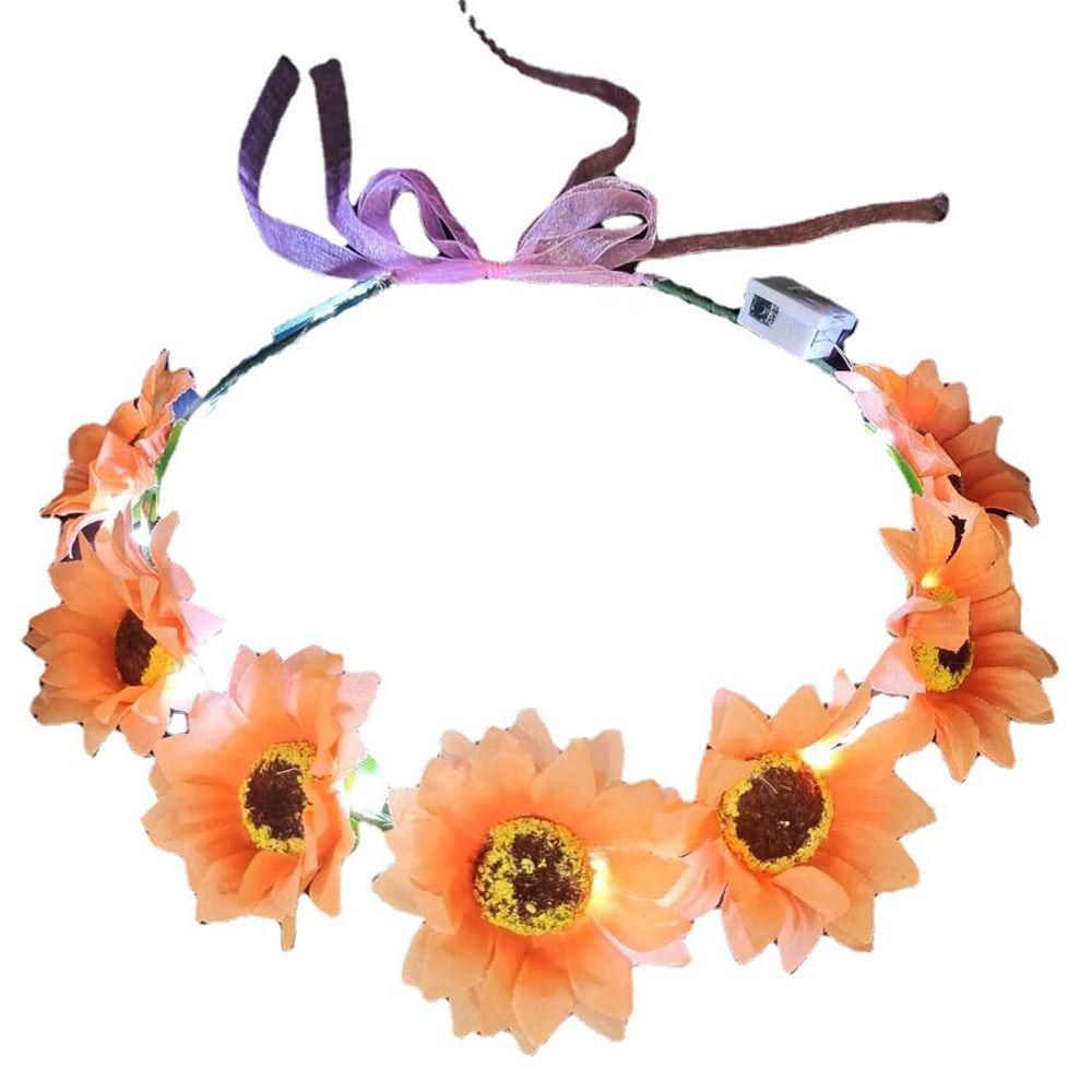 Garlands Light Up Headband Christmas Party Decoration Glowing LED Wreath Halloween Crown Flower