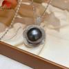 Live Imitation Freshwater Dadixi Black Pearl Pearl Pearl Full Diamond-shaped Pendant Necklace Female