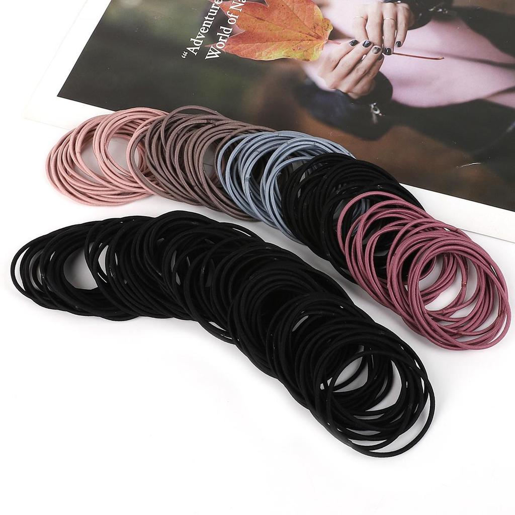 100 шт./пакет ультратонкие 2 мм высокоэластичные резинки для волос для женщин эластичные петли для волос модные аксессуары для волос