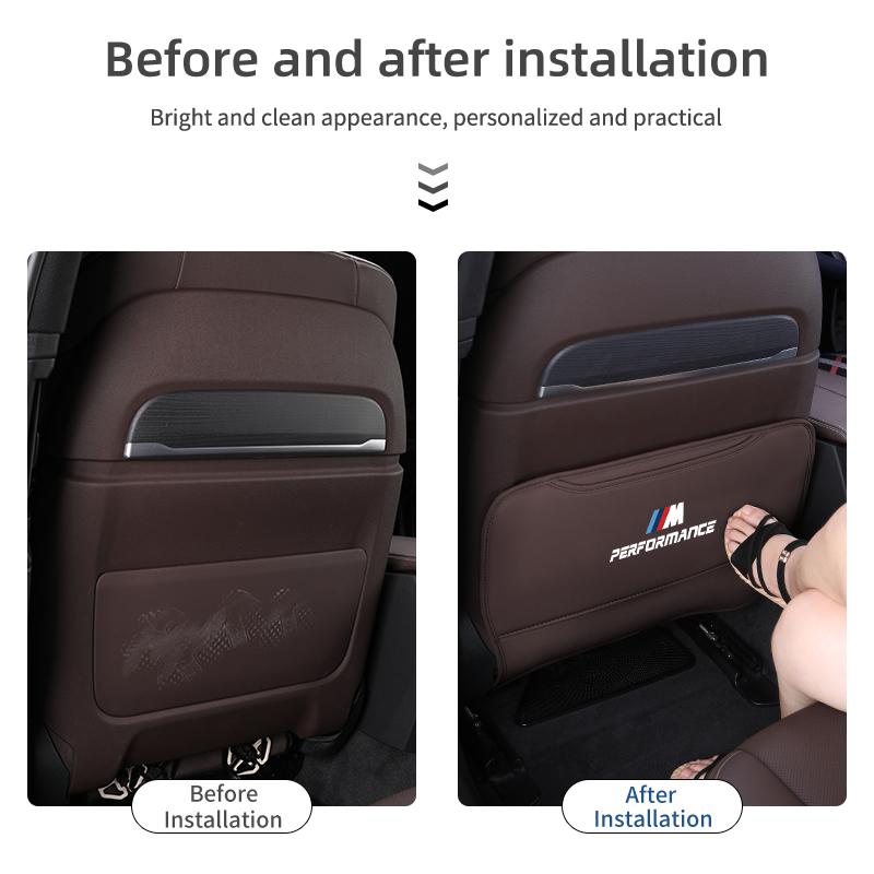 2025 Hot Car Seat Back Anti Kick Pad Leather Protector Cover For BMW 5 Series F10 G30 G38 G60 X1 U11 Auto interior Decoration Ac