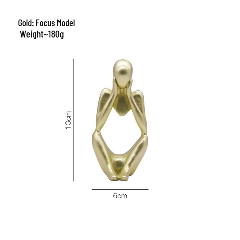 Nordic Minimalist Silver Thinker Sculpture for Home and Hotel Decor