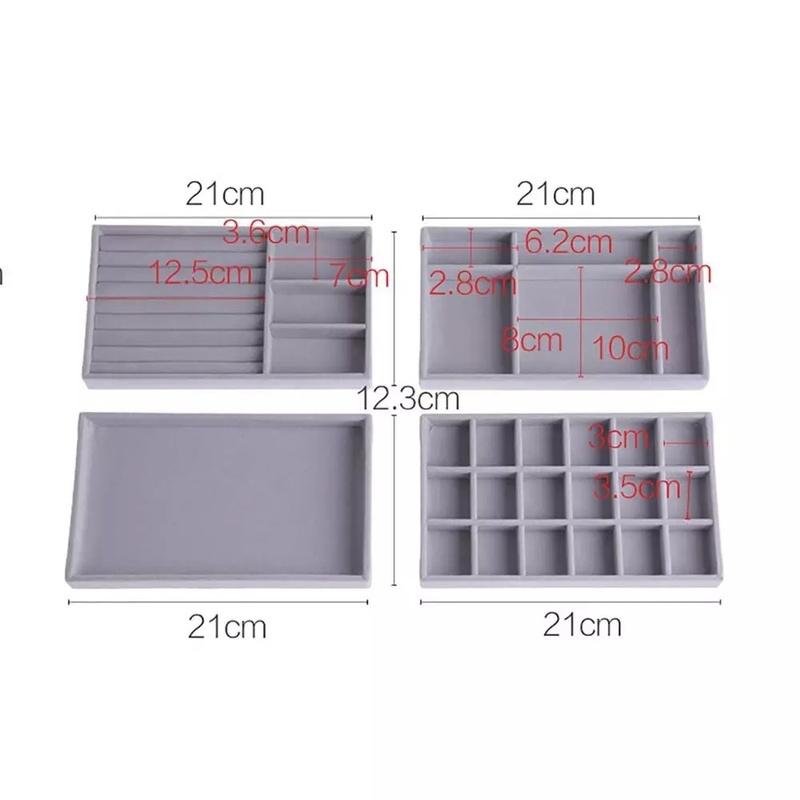 Бархатный лоток для хранения ювелирных изделий, дисплей, держатель для ювелирных изделий, подставка, браслет, ожерелье, коробка для хранения колец, витрина, ящик, органайзер для ювелирных изделий