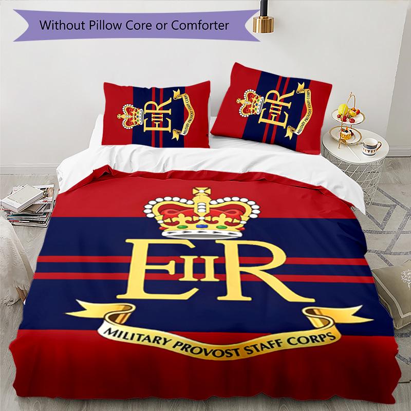 British Royal Artillery 3pcs Bedding Set Duvet Cover Closure Includes 1 Duvet Cover & 2 Pillowcases for All Seasons Bedroom Home Dorm Decor