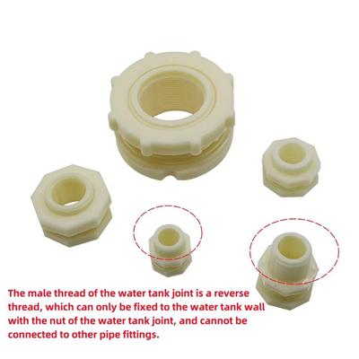 1 шт. 1/2" 3/4" 1" 1.2" 1.5" 2" Резьбовой фитинг-переходник для трубки, внутренняя резьба, для аквариума, слива, фитинг для трубы, пластик ABS