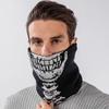 Мужская модная осенне-зимняя шейная повязка, утепленная флисовая подкладка, трикотажная повязка на шею с черепом на Хэллоуин, винтажная праздничная маска для лица