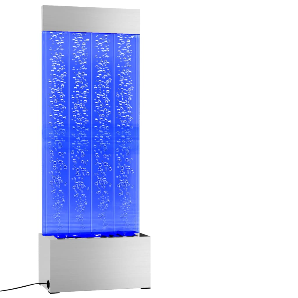 Water Column with RGB LEDs Stainless Steel and Acrylic 110 cm