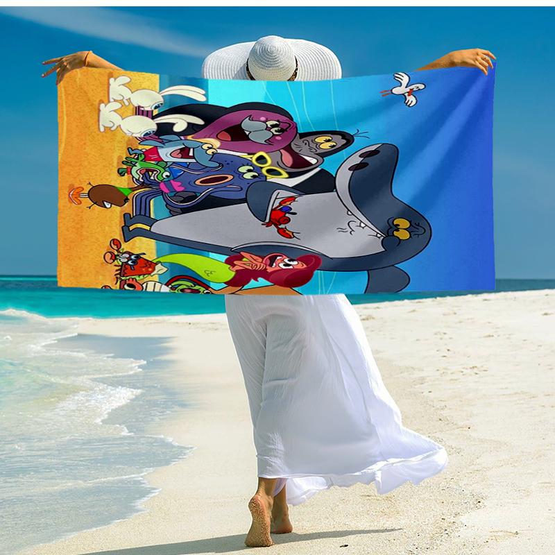 Ultra-Soft Beach Towel with Zig & sharko Theme,Ideal for Pool - Camping, Diving - Perfect Travel Essential, Vibrant Beach Towel.