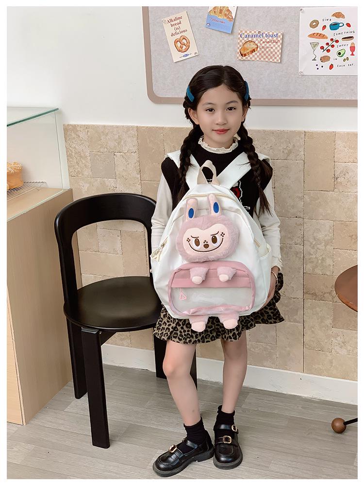 Новый 3D-рюкзак для детей на два плеча с мультяшным рисунком, милой куклой и большой вместимостью.
