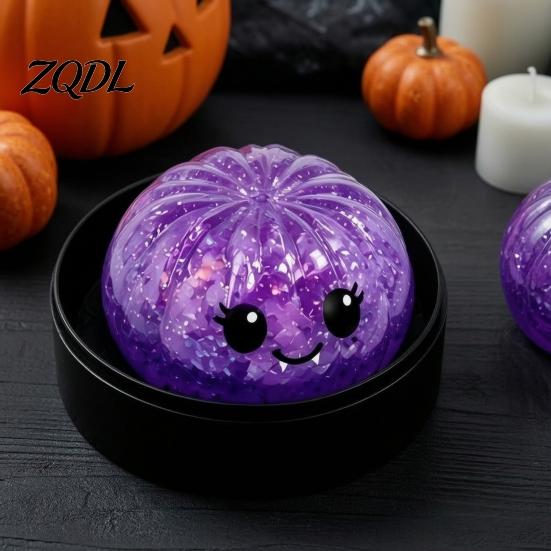 Adult Stress Reduction Toy Halloween Ghost Bun Ball, Slow Rising Soft TPR Fidget Desktop Decoration for Anxiety Relief, Cute Spooky Squeeze in Steamer