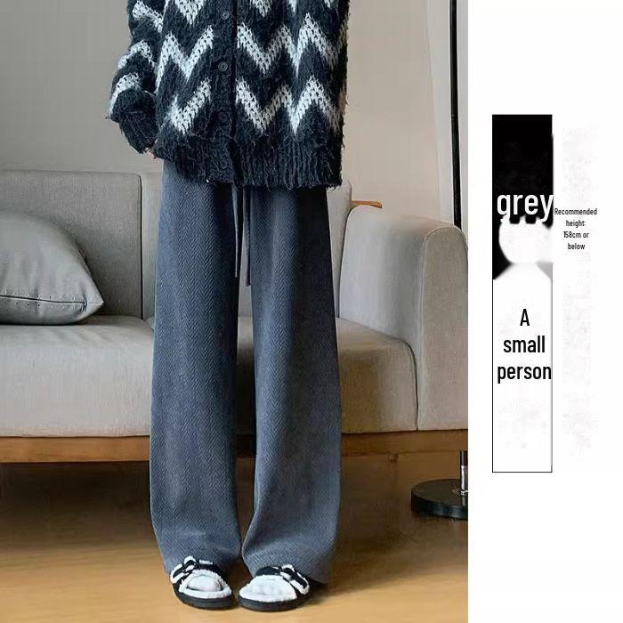 Женские широкие брюки кофейного цвета с высокой талией — универсальный вариант для весны, осени и зимы, с отделкой из бархата, свободный крой, повседневный драпированный стиль.