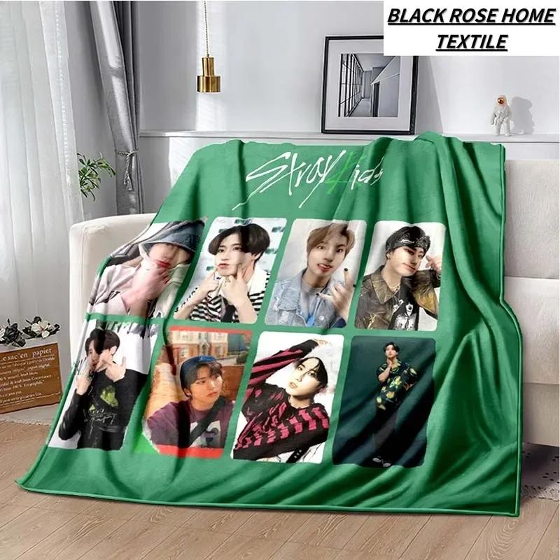 Плед с модным принтом KPOP stray-kids Idol Art, для гостиной, мягкий плюшевый плед для сна, Плед