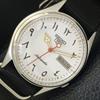 5 AUTOMATIC VINTAGE 7009A JAPAN MENS ARABIC WHITE DIAL WATCH A702447-5 R124-a702447